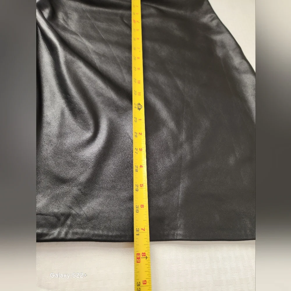 Susana Monaco Black Faux Leather Strapless Mini Dress Size M.  # B12
